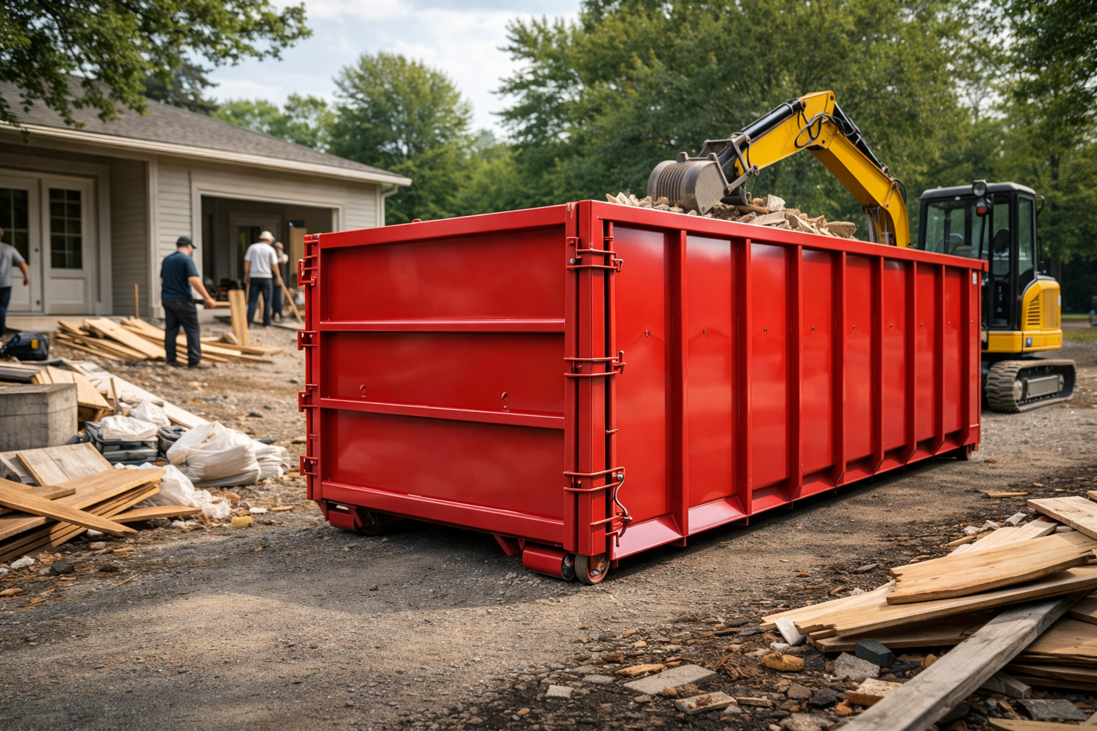 Dumpster at renovation site