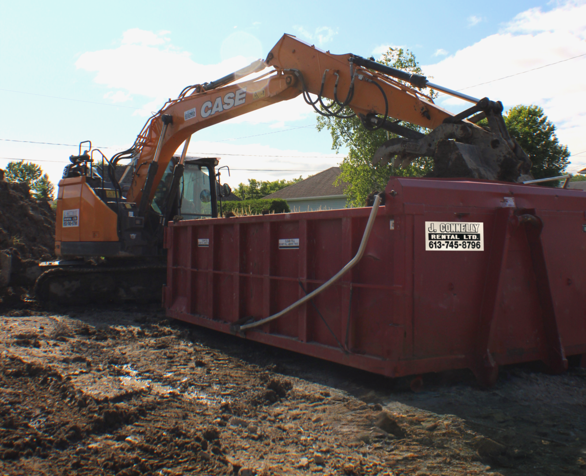 Bin and Excavator